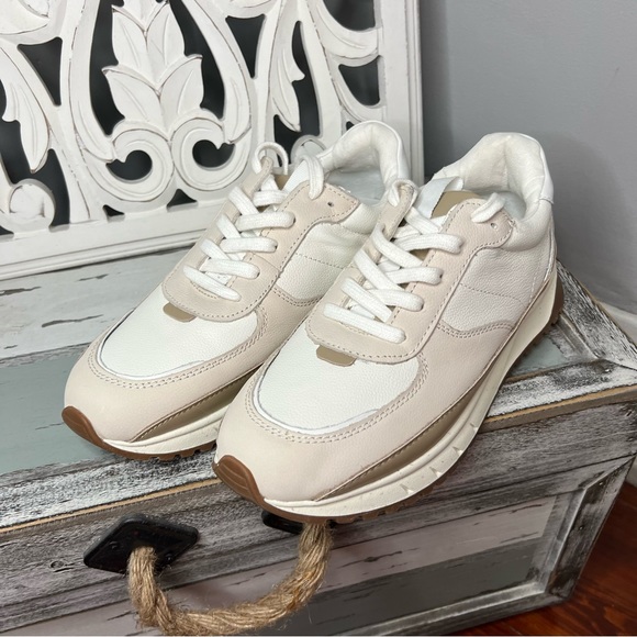 Madewell Kickoff Trainer Sneakers Size 9 Leather Antique Cream Multi NWOT - Picture 4 of 14